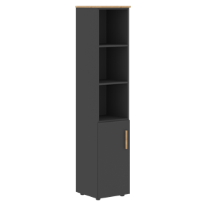 Высокий шкаф колонна с глухой малой дверью левой FORTA Графит-Дуб Гамильтон  FHC 40.5 (L) (399х404х1965) в Грозном