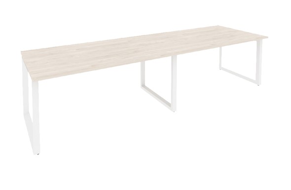 Конференц-стол для переговоров O.MO-PRG-2.4 Белый/Денвер светлый в Грозном - изображение