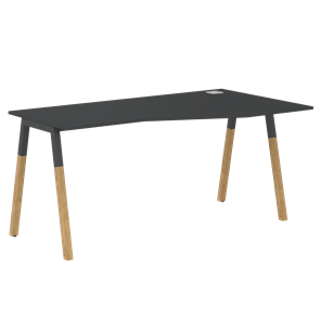 Письменный стол правый FORTA Черный Графит-Черный Графит-Бук FCT 1567  (R) (1580х900(670)х733) в Грозном