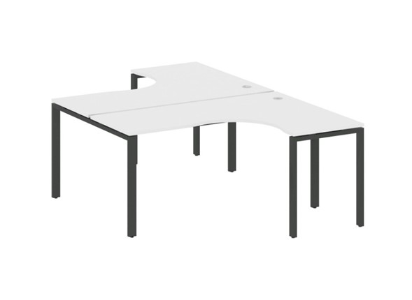 Офисный стол на металлокаркасе Metal System БП.РАС-СА-2.4 Белый/Антрацит в Грозном - изображение