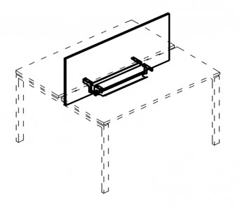 Экран настольный фронтальный для стола 100 с двумя кабель-каналами А4, (105x50x1.8) белый премиум / металлокаркас белый, А4 Б 846 БП в Грозном