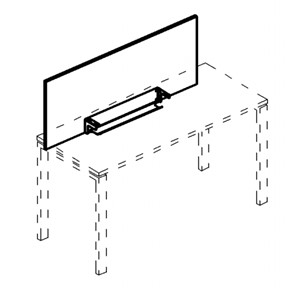 Экран настольный фронтальный для стола 180 с кабель-каналом А4, (165x50x1.8) белый премиум / металлокаркас белый, А4 Б 834 БП в Грозном