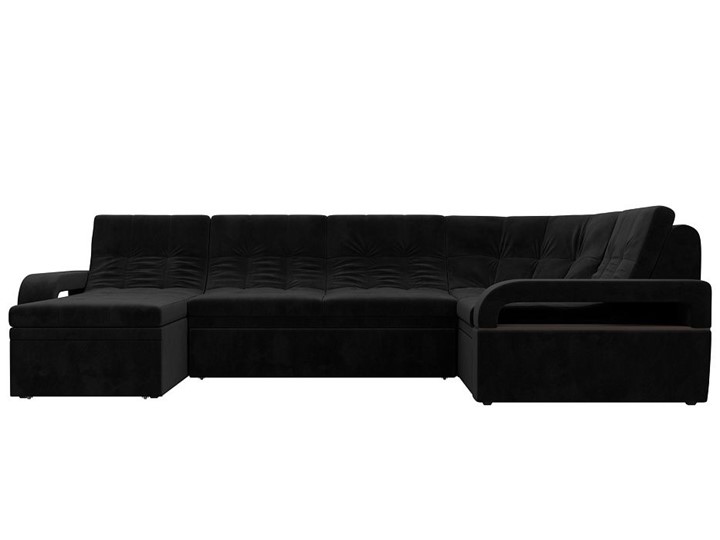 П-образный диван Лига-035, Черный (велюр) в Грозном - изображение 3