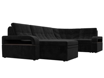 П-образный диван Лига-035, Черный (велюр) в Грозном - предосмотр 5