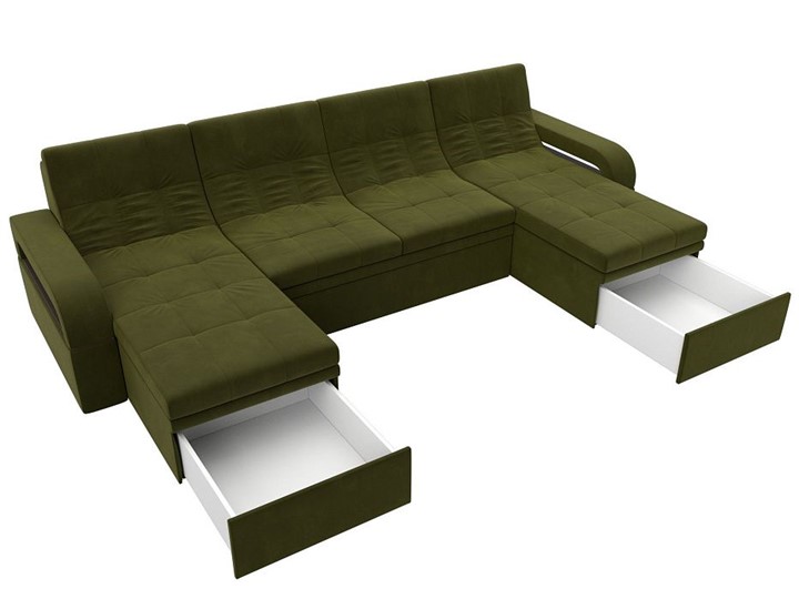 П-образный диван Лига-035 мини, Зеленый (микровельвет) в Грозном - изображение 2