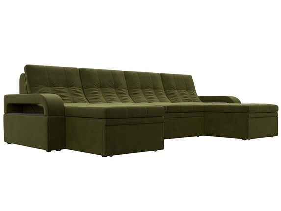 П-образный диван Лига-035 мини, Зеленый (микровельвет) в Грозном - изображение