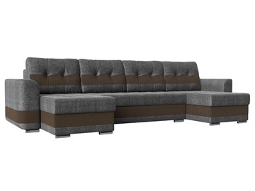 П-образный диван Честер, Серый/коричневый (рогожка) в Грозном