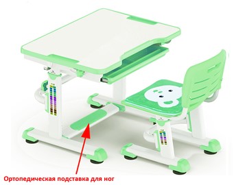 Растущий стол и стул Mealux BD-08 Teddy, green, зеленая в Грозном - предосмотр