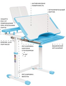 Растущие парта + стул SET HOLTO-17А, голубой в Грозном - предосмотр 5