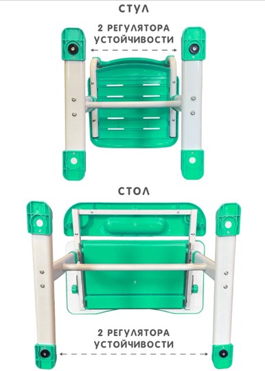 Комплект из растущих парты и стула SET HOLTO-17А, зеленый в Грозном - изображение 12
