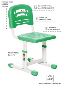 Комплект из растущих парты и стула SET HOLTO-17А, зеленый в Грозном - предосмотр 4