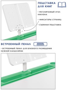 Комплект из растущих парты и стула SET HOLTO-17А, зеленый в Грозном - предосмотр 6