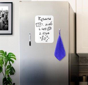 Магнитно-маркерная доска на холодильник BRAUBERG, 30х21 см с маркером, магнитом и салфеткой в Грозном - предосмотр 2